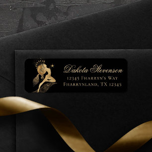 Zodiac Goddess   Kosmische gouden Ram Astrologie Etiket