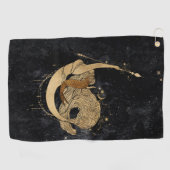 Zodiac Goddess | Kosmische gouden Steenbok Astrolo Golfhanddoek (Horizontaal)