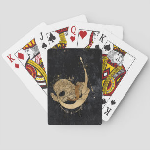 Zodiac Goddess   Kosmische gouden Steenbok Astrolo Pokerkaarten