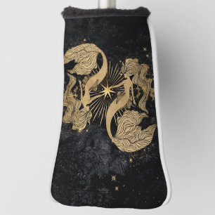 Zodiac Goddess   Kosmische gouden Vissen Astrologi Golfheadcover