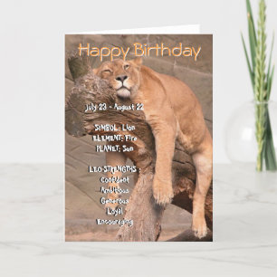 Zodiac Happy Birthday Kaart - Leo