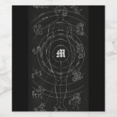 Zodiac, horoscoop, astrologie, hematologische fees wijn etiket (Enkel label)