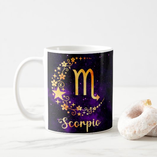 Zodiac Horoscope Scorpio Design Café Mug Cup (Avec donut)