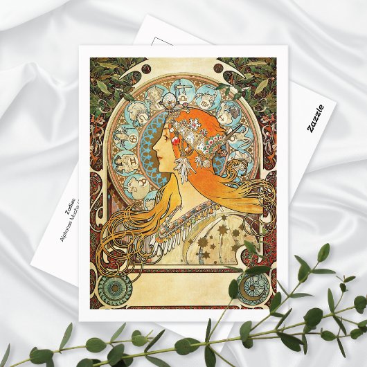 Zodiac Illustration Alphonse Mucha Briefkaart