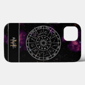 Zodiac iPhone Case | Astrologische symbolen en mon (Achterkant (horizontaal))