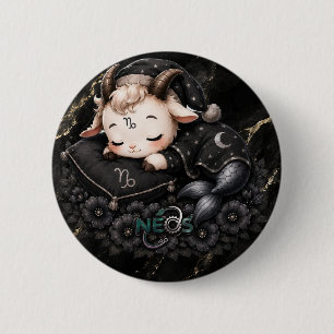 Zodiac Kawaii Neos Steenbok Ronde Button 5,7 Cm