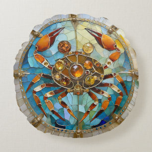 Zodiac - Kreeft De Krab Rond Kussen