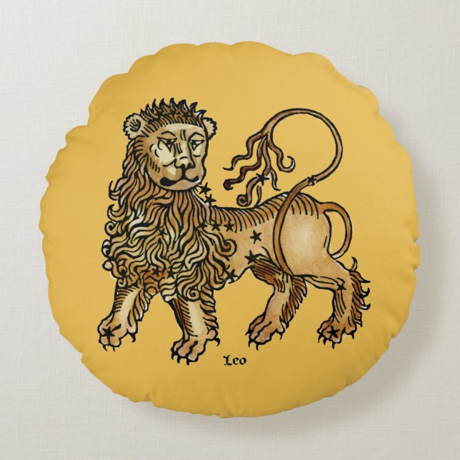 Zodiac: Leo 1482 Rond Kussen (Voorkant)