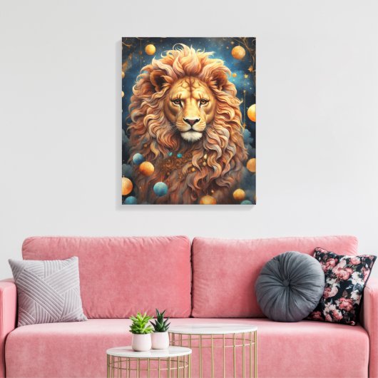 Zodiac Leo Canvas Print (Insitu (Woonkamer))