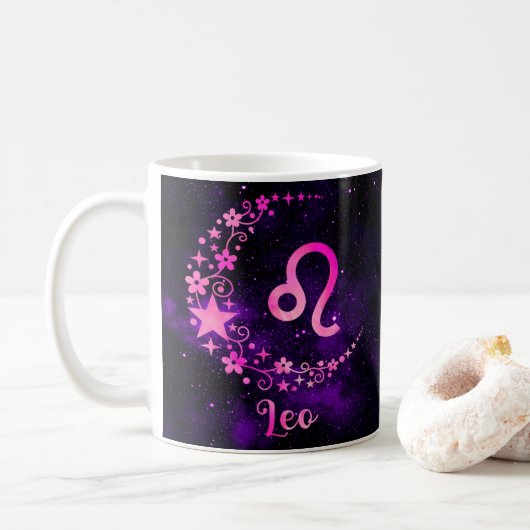 Zodiac Leo Design Café Mug Cup (Avec donut)