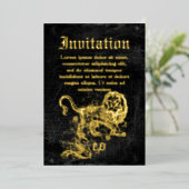  Zodiac Leo Folie Uitnodiging (Staand Voorkant)