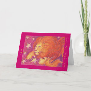 Zodiac Leo 'Happy Birthday' wenskaart Kaart