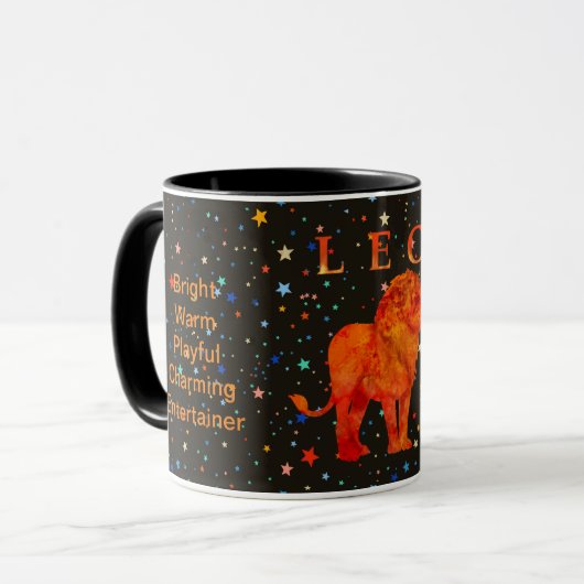 Zodiac Leo moderne traits personnalisés Mug (Devant gauche)