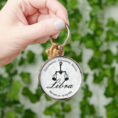 Zodiac Libra Astrology Personality White Custom Sleutelhanger (Hand)