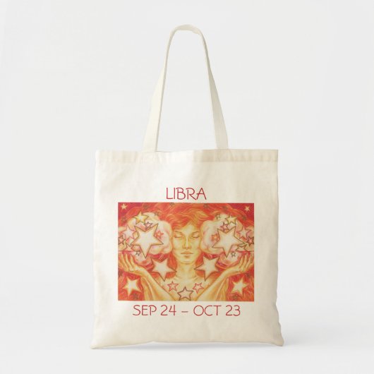 Zodiac Libra canvas tas text (Voorkant)