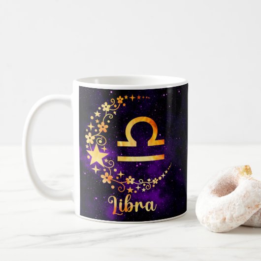 Zodiac Libra Design Coffee Mok Cup (Met donut)