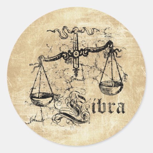  Zodiac Libra Ronde Sticker (Voorkant)