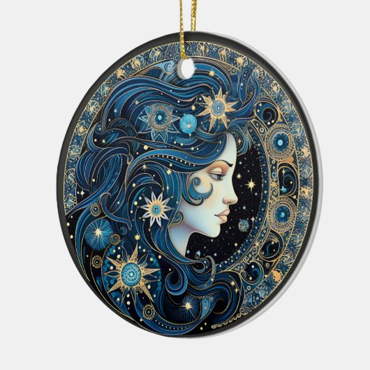 Zodiac Maagd Gepersonaliseerde Astrologie Ornament (Links)