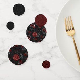 Zodiac Magic Crimson Henna Red Gothic Skull Roos Confetti