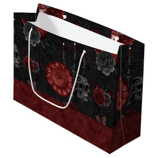 Zodiac Magic Crimson | Henna Red Gothic Skull Roos Groot Cadeauzakje (Voorkant Gekanteld)
