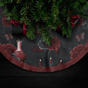 Zodiac Magic Crimson Henna Red Gothic Skull Roos Kerstboom Rok