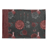 Zodiac Magic Crimson | Henna Red Gothic Skull Roos Kussensloop (Achterkant)