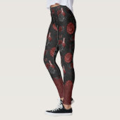Zodiac Magic Crimson | Henna Red Gothic Skull Roos Leggings (Links)