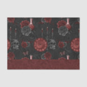 Zodiac Magic Crimson | Henna Red Gothic Skull Roos Tissuepapier (Voorkant)