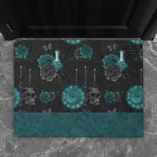 Zodiac Magic | Donker Blauwgroen Groen Gotische Sc Deurmat