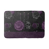Zodiac Magic | Donker Paarse Plum Gothic Skull Roz Badmat (Voorkant)