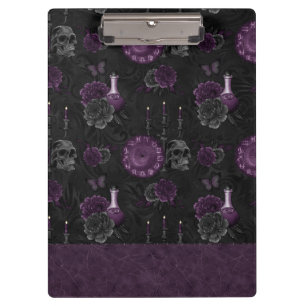 Zodiac Magic Donker Paarse Plum Gothic Skull Roz Klembord