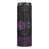 Zodiac Magic | Donker Paarse Plum Gothic Skull Roz Thermosbeker (Achterkant)