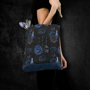 Zodiac Magic   Donkermarineblauw gotische schedel  Draagtas