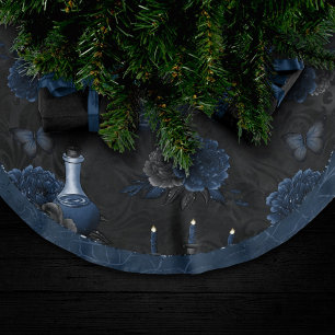 Zodiac Magic Donkermarineblauw gotische schedel Kerstboom Rok