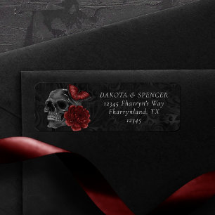 Zodiac Magic   Henna Red Gothic Skull Rozen Potion Etiket