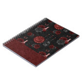 Zodiac Magic | Henna Red Gothic Skull Rozen Potion Notitieboek (Linkerzijde)