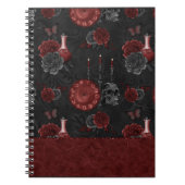 Zodiac Magic | Henna Red Gothic Skull Rozen Potion Notitieboek (Voorkant)