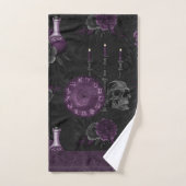 Zodiac Magie | Plum violet foncé Roses de crâne go (Serviette à main)