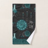 Zodiac Magie | Turquoise foncé vert crâne gothique (Serviette à main)