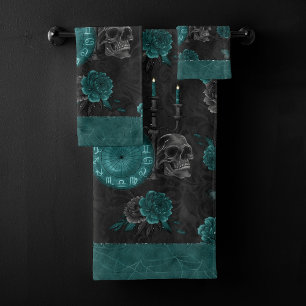 Zodiac Magie   Turquoise foncé vert crâne gothique