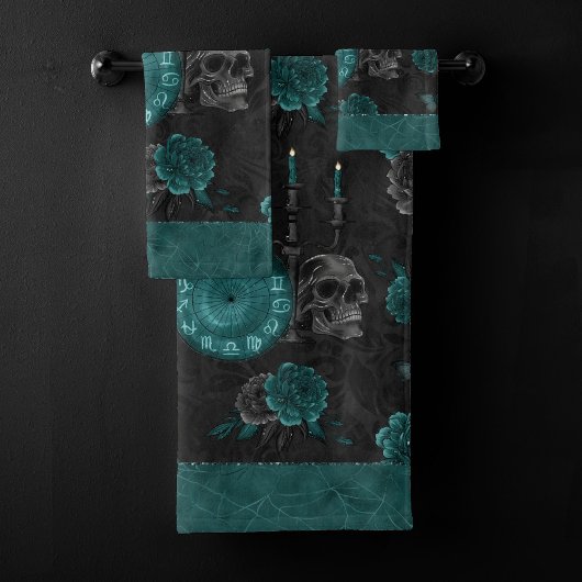 Zodiac Magie | Turquoise foncé vert crâne gothique