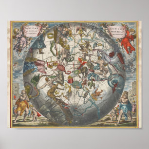  Zodiac Map Poster