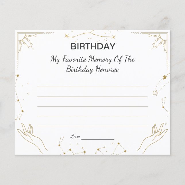 Zodiac Mijn favoriete herinnering aan de Verjaarda (Voorkant)