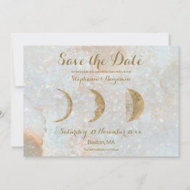 Zodiac Moon Blue Celestial Save the Date Kaart