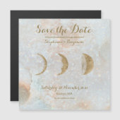 Zodiac Moon Blue Celestial Save the Date Magnet (Voorkant / Achterkant)