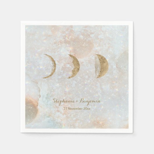 Zodiac Moon Celestial Custom Text Minimal Wedding Servet (Voorkant)