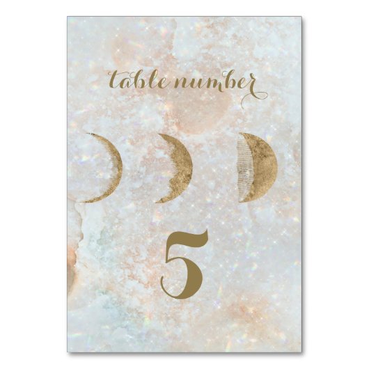 Zodiac Moon Ice Blue Celestia Gold Numéro de table (Par défaut)