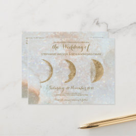 Zodiac Moon Ice Blue Celestial Gold Briefkaart