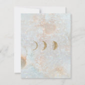 Zodiac Moon Ice Blue Celestial Gold Save the Date Aankondiging (Achterkant)