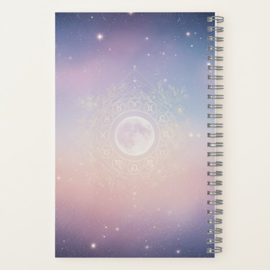Zodiac & Moon Phase Celestial Notebook  Notitieboek (Achterkant)